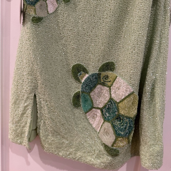 STAUD Light Green Beaded Knit Top - Picture 4 of 6